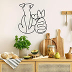 ESTART Metal Dog Wall Art Decor Cat Wall Decor for Cats & Dogs Lover Lovely Wall Decoration for Home Living Room Bedroom Bathroom Dining Room Nursery (Cat and Dog)