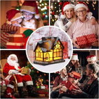 Christmas Decorations Village House Decor Xmas Lantern Decorative Resin House Collectible Buildings Figurine De Navidad Decoración with LED Light