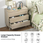 Anmytek 3 Drawer Dresser for Bedroom, Modern Closet Dressers Chest of Drawers, Wood Tall Dresser Storage Dresser Large Nightstand for Bedroom Living Room Hallway Closet, H0113