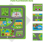 Kids Car Playmat, Kids Rug for Playroom Car Mat Town City Road Traffic Rugs, Play Mat for Floor, Extra Large Boys Kid Car Track Play Rug (Style Three, 59X 39.4 INCH)