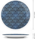 XISUNYA 7 Inch Decorative Plate, Victorian Ceramic Stoneware, Interlacing Curvy Branch Print Ceramic Display Plate for Decorative Ornaments Giving Plates, 1 Plate with 1 Display Stand, Muticolor