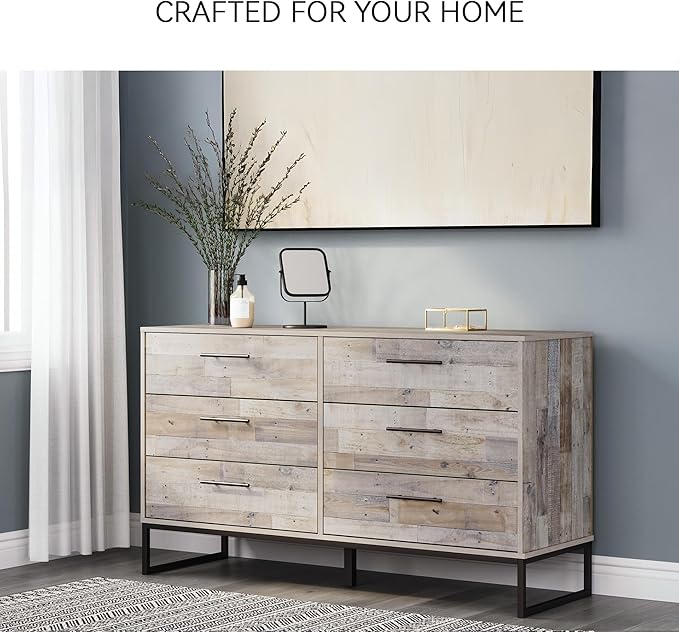 Signature Design by Ashley Neilsville 6 Drawer Dresser, Light Brown