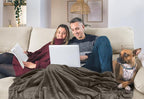 Utopia Bedding Fleece Blanket King Size Brown 300GSM Luxury Fuzzy Soft Anti-Static Microfiber Bed Blanket (90x102 Inch)