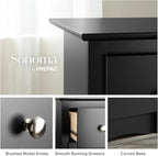 Prepac Sonoma Superior 5-Drawer Dresser for Bedroom - Spacious and Stylish Chest of Drawers, Measuring 17.75"D x 31.5"W x 44.75"H, In Black Finish
