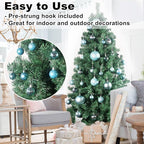 GameXcel Christmas Balls Ornaments for Xmas Tree - Shatterproof Christmas Tree Decorations Small Hanging Ball Sky Blue 1.6 inch x 36 Pack
