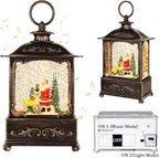 Christmas Lantern with USB+ Music Christmas Water Lantern Snow Globe Portable Creative Cute Christma Decorations and Charming Gifts (Elderly Deer)