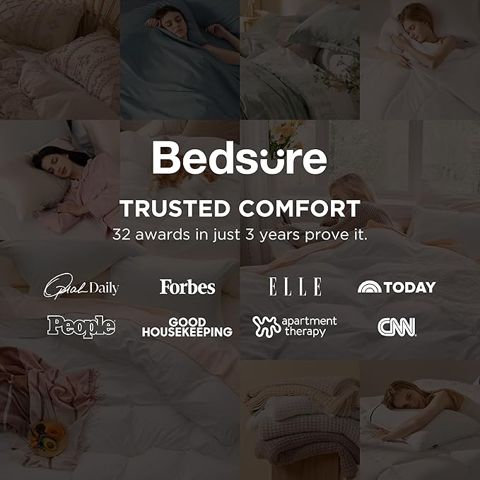 Bedsure Pink Duvet Cover Twin/Twin XL Size - 2 Pieces Prewashed Cotton-Like Extra Soft Bedding Set, Includes 1 Twin Duvet Cover 68x90 Inches with Zipper Closure & 1 Pillow Sham, No Comforter