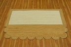 Scalloped Edge Rug, Hand Woven Natural Jute Area Rug, 6x6 Ft Square Beige & Brown Braided Kilim Rugs for Living Room, Kitchen, Entryway, Farmhouse