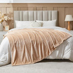 NEWCOSPLAY Super Soft Twin Blanket Brown Premium Silky Flannel Fleece Leaves Pattern Lightweight Bed Blanket All Season Use (Brown, Twin(60"x80"))