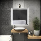 30x30 Inch LED Bathroom Mirror with Frontlit & Backlit（Independent Control）, Lighted Mirror for Bathroom Wall with 3-Color Dimmable & Anti-Fog, Vanity Mirror with Lights