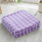 22 inches Floor Pillow for Adults - Large Meditation Cushion with Thick Foam & Soft Tufted Cover - Premium Outdoor Square Floor Cushion Seat - Yoga Pillows for Sitting On Floor - Light Purple