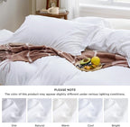 Bedsure Bright White Oversized King Duvet Cover - 3 Pieces Prewashed Cotton-Like Polyester Extra Soft Bedding Set, Includes 1 Duvet Cover 120''x98'' with Zipper Closure & 2 Pillow Shams, No Comforter