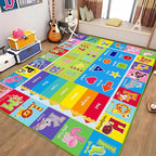 ABC Carpet, Kids Rugs for Playroom, Educational Play Mat for Kids, Preschool Rugs with ABC, Numbers, Animals Learning Carpet for Bedroom Playroom Classroom Baby Toddler Children (Green, 118X78.7 INCH)