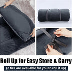 HOMBYS Floor Lounger Pillow Foldable and Tufted Design Long Floor Cushion for Yoga, Reading, Sleeping, Meditation, Elastic Band for Roll Up and Easy Storage, Machine Washable, Dark Grey, 74"x27"