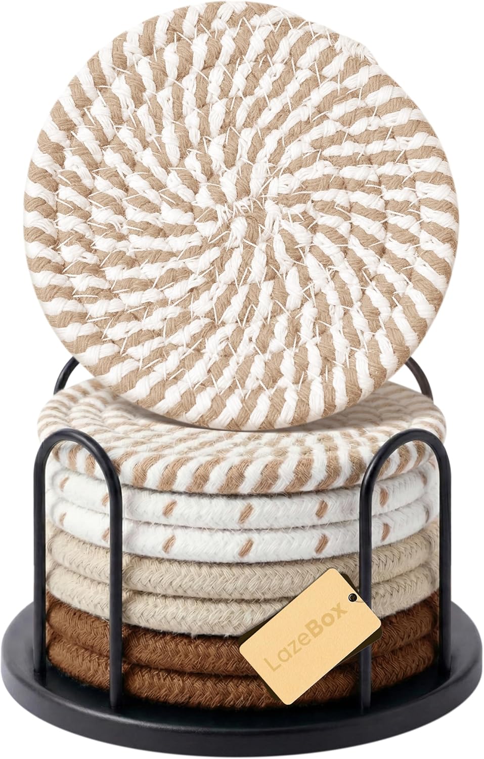 Drink Coasters Set of 8 – Non-Slip 4" Coasters for Coffee Table & Home