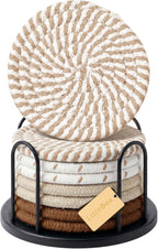 Drink Coasters Set of 8 – Non-Slip 4" Coasters for Coffee Table & Home