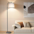 SUNMORY Floor Lamps for Living Room, 12W Bulb Included, Tall Lamp for Bedroom with Adjustable Head, Modern Standing Lamp, 0-100% Dimmable Arc Floor Lamp for Dining Room Office Nursery, Galaxy Gray