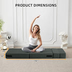 FILUXE Convertible Folding Sofa Bed - Sleeper Chair with Pillow, Modern Linen Fabric Floor & Futon Couch, Foldable Mattress for Living Room/Dorm/Guest Use/Home Office/Apartment, Single Size, Dark Gray