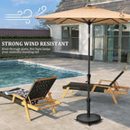 Patio Umbrella Base with 4 Wheels, 44lbs Round Heavy Duty Concrete Stand for Outdoor Market Umbrella, Black