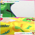 Chicrug Educational Kid Area Rug for Playroom, 6x9 Feet TPR Non Slip Kids Classroom Carpet Rug for Learning ABC Animal, Shape Color Fruit, Washable Play Mat Rug for Children Nursery Toddler Room Decor