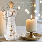 Sympathy Angel Figurines for Loss of Loved Ones Angel Statues Home Decor Serenity Prayer Gifts for Women Resin Sculpted Hand-Painted Figure Bereavement Gift Praying Hands Statue