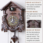 Kendal Cuckoo Clock Large Vintage Wall Clock Handcrafted Wood Cuckoo Clock House Home Decor with Singing Bird & Birds Live in Tree Houses Decoration MX222