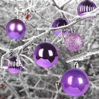 GameXcel Christmas Balls Ornaments for Xmas Tree - Shatterproof Christmas Tree Decorations Small Hanging Ball Iris Purple 1.6 Inch x 36 Pack