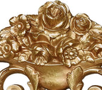 Touch of Class Giovana Aged Gold Acanthus Leaves and Roses Wall Topper - Picture Enhancements - Wall Decor Hanging for Bedroom, Bathroom, Dining Room, Living Room, Office