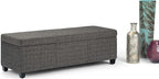 SIMPLIHOME Avalon Storage Ottoman Bench - 48 inch Wide Upholstered Tweed Look Fabric Rectangular Lift-Top Ottoman in Dark Grey, Contemporary Storage Bench for Living Room with High-Density Foam