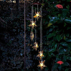 Tryme Solar Wind Chimes Star Wind Chime Warm LED Hanging Solar Lights Unique Garden Decor Memorial Thanksgiving Gifts for Mom Grandma Sister Home Party