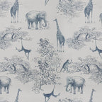Blue and White Animal Peel and Stick Wallpaper - 17.5"x236" Modern Vinyl Self-Adhesive, Waterproof Removable Wallpaper for Cabinet, Nursery, Kids Room - Easy Install