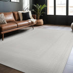 Micro Loop Indoor Rug White 9x12 Boho Geometric Neutral Area Rugs for Living Room Soft Luxury Modern Low and High Pile Durable Stain Resistant Non-Shedding Indoor Area Carpet 9 x 12