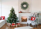 20 Inch Norfolk Pine Winter Wreath (Green & White) - Artificial Pine Greenery Christmas Winter Wreaths for Front Door Porch Wall Window Porch Fireplace Indoor Outdoor Decor Decorations