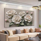 Canvas Art Wall Decor Modern Minimalist Home Wall Decor Flower Paintings White Wall Art Prints Pink White Floral Wall Art Pictures For Bedroom Kitchen Office Artwork 20"×40"