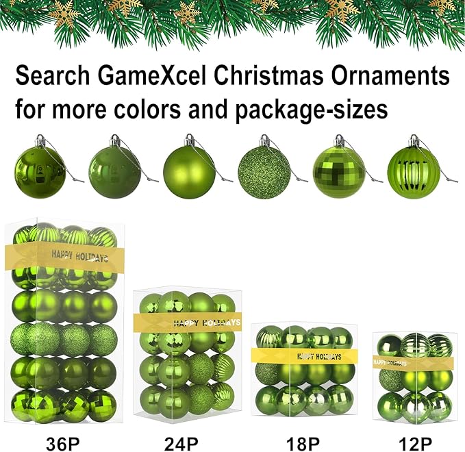 Lime Green 8.0" Extra Large Christmas Ornaments - Christmas Tree Decoration Balls Shatterproof Hanging Shiny Balls for Birthday Holiday Wedding Decorations Set of 2pcs