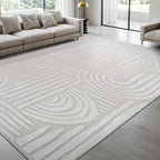 Modern Indoor Rug Orbit 9x12 Area Rugs for Living Room Luxury Kitchen Bedroom Durable Soft Geometric Durable Low and High Pile Stain Resistant Non Shedding Area Carpet 9x12