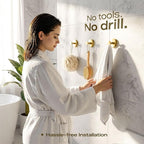Upgraded Suction Cup Hooks for Shower, Heavy Duty Removable Towel Hooks for Bathroom Glass Door Wall, Stainless Steel Shower Hooks for Towel & Loofah (4 Pack, Gold)