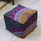 CRAFT KALA Mandala Meditation Floor Pillows Square Pillow Cover Seating Decorative Adults Bohemian Floor Cushion Cover Outdoor Living Room Throw Ottoman Poufs Cover 18X18X14 inches, Multi Six Color