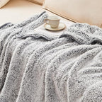 EMME Soft Sherpa Fleece Blanket Reversible Plush Fluffy Large Blanket, Light Weight Warm Decorative Boho Blanket Cover for Sofa, Couch, Bedroom,Travel(Plush Grey,108"x90")
