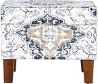 Spatial Order Home Decor | Dinah Collection Modern Storage Ottoman | Ottoman with Storage for Living Room & Bedroom(Antiqued Ebony Cream)