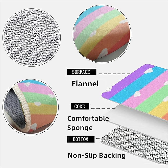 Soft Rainbow Area Rugs Girl's Bedroom Fluffy Colorful Rugs Cute Floor Mats Furry Children's Play Mats White Cloud Rainbow Prints Living Room Kids Room Nursery Home Decor 3x4ft