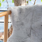 Round Furry Rugs for Living Room Faux Rabbit Fluffy Fur Rug for Bedroom Washable Area Rugs Boho Circle Rug Grey Shag Rug 4ft