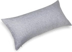 Aiking Home Woven Fine Faux Linen Throw Pillow Cover, Size 12"x24", Light Grey