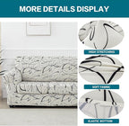 KRFOONN 4 Piece Printed Sofa Couch Cover for 3 Cushion Couches Stretch Sofa Slipcovers with 3 Separate Seat Cushion Covers Washable Furniture Protector with Elastic Bottom (Sofa, 58)