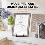 TR-LIFE 4 Pack 10 Inch Large Plate Stands for Display - Metal Plate Holder Stand + Picture Stand + Small Easels for Decorative Plate, Platter, Book, Plaques, Photo Frame, Tabletop Art