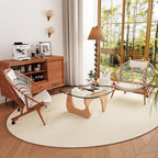 Coffee Tables Glass Small Farmhouse Coffee Table Mid-Century Modern Wood Center Table for Living Room, Original Transparent, 32 Inch
