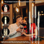 8 Arms Acrylic Candelabra Centerpieces for Wedding Table Decorations,38.5'' Tall Clear Candlesticks Holder with Acrylic Shade for Valentine's Day Dinner Party Fireplace Gift,with LED Candles