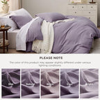 Bedsure Grayish Purple Duvet Cover Twin/Twin XL Size - 2 Pieces Prewashed Polyester Extra Soft Bedding Set, Includes 1 Twin Duvet Cover 68x90 Inches with Zipper Closure & 1 Pillow Sham, No Comforter