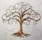 Handcrafted Swirled Tree of Life Metal Wall Art for Home