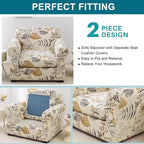 KRFOONN 2 Piece Chair Covers Printed Sofa Covers Couch Covers Washable Armchair Sofa Couch Slipcover Furniture Protector with Elastic Bottom for Living Room (Armchair, Color32), Small